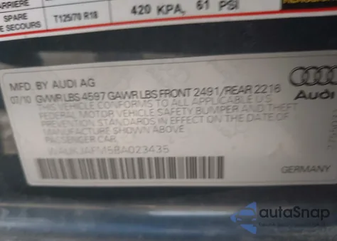 2011 Audi A3 2.0 Tdi Premium from USA, damaged, VIN WAUKJAFM5BA023435